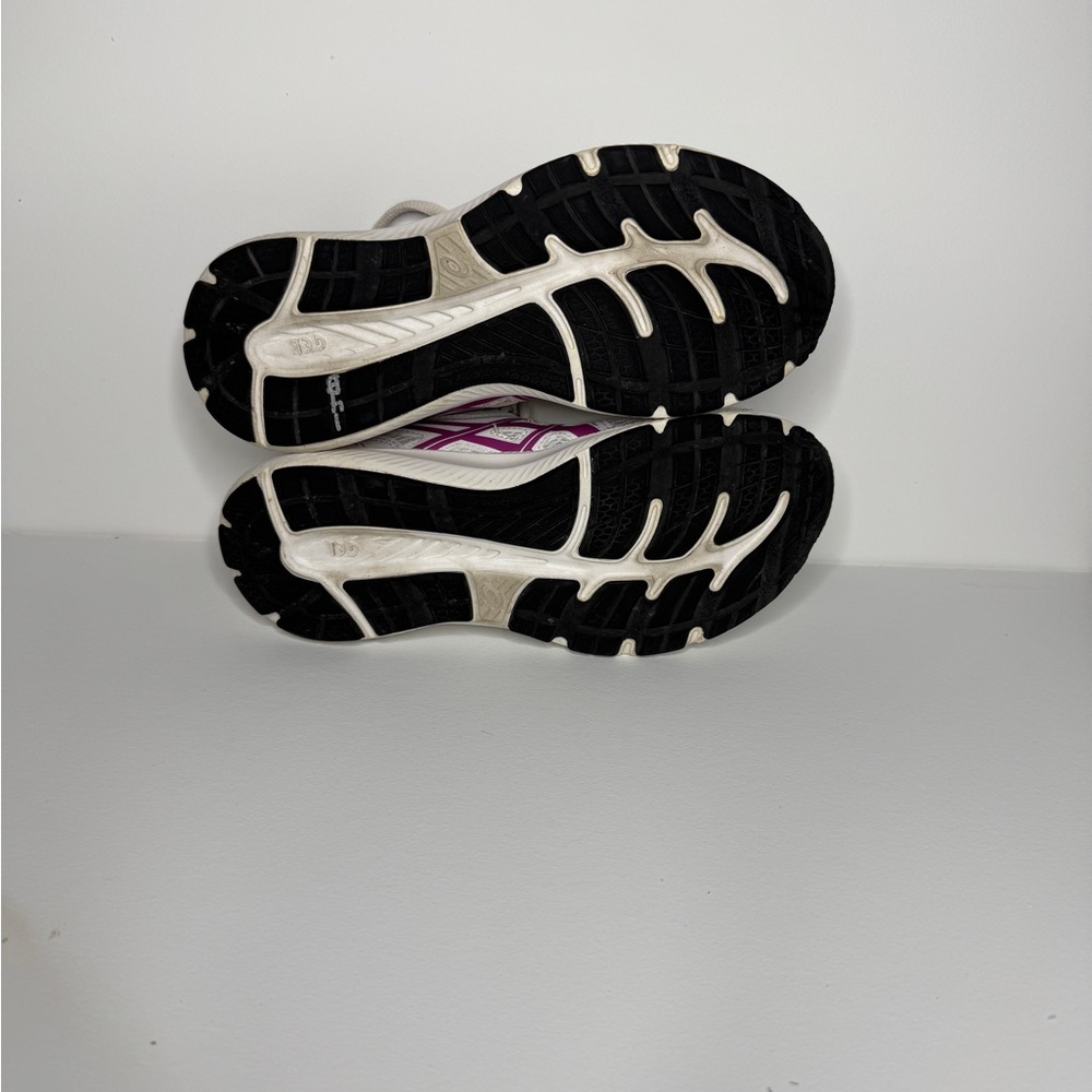 Asics White and Purple Athletic Shoes with Breathable Mesh - Picture 7 of 7
